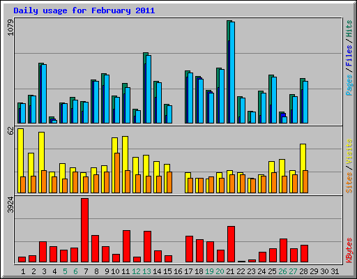 Daily usage for February 2011