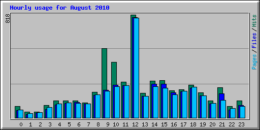 Hourly usage for August 2010