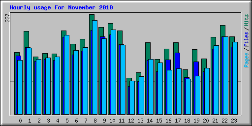 Hourly usage for November 2010